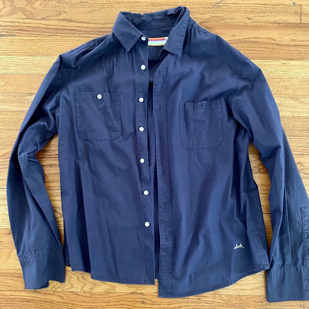 SLVDR – Men's Navy Blue Button Down (Medium)